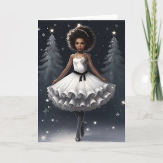 Ballett Schneekönigin Schneeflocke Ballerina Weihn Feiertagskarte