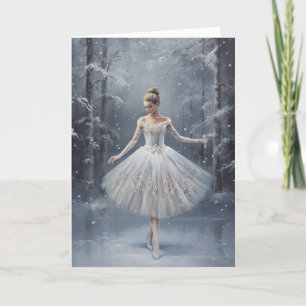 Ballett Schneekönigin Schneeflocke Ballerina Weihn Feiertagskarte