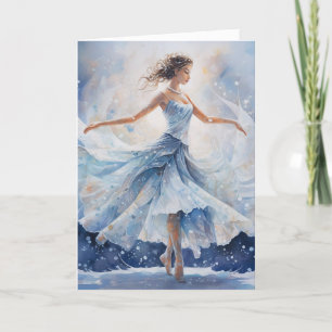 Ballett Schneekönigin Schneeflocke Ballerina Weihn Feiertagskarte