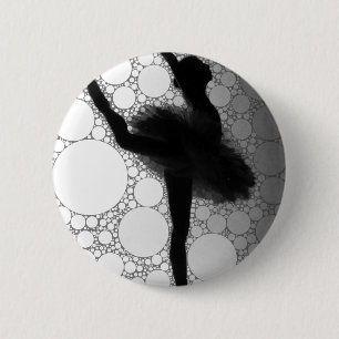 Ballett Schwarz-weißes Tanzen Ballerina Button