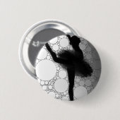 Ballett Schwarz-weißes Tanzen Ballerina Button (Vorne & Hinten)