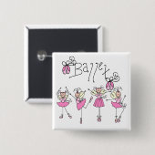 Ballett-T-Shirts und Geschenke Button (Vorne & Hinten)