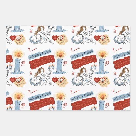 Ballett-Tagebuch Journal Scrapbook Whimsical Geschenkpapier Set (Vorderseite)