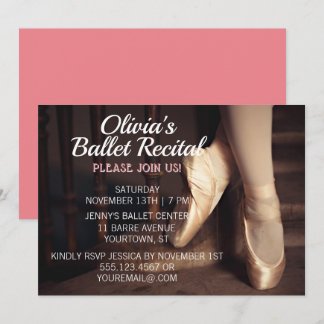 Ballett Tanz Erwägung Einladung Ballerina Pink