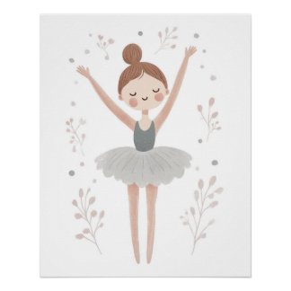 Ballett-Tanz-Nursery-Wandkunst, Kinderzimmer-Druck Poster