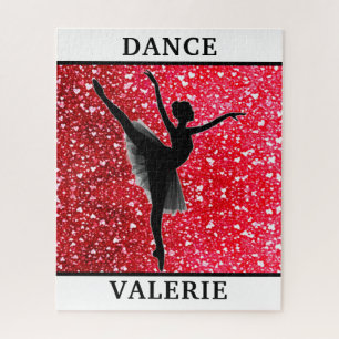 Ballett-Tanz-Puzzle mit Herzen und ihrem Namen! Puzzle