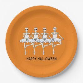 Ballett-Tanz Skelette-Halloween-Party Pappteller