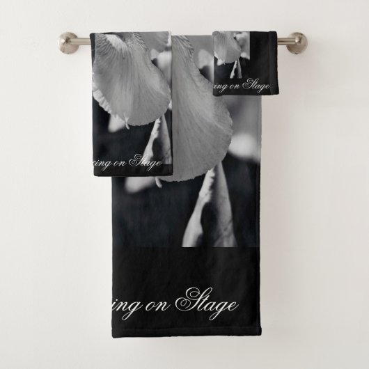 Ballett Tanzen auf Bühne in Schwarz und Weiß Badhandtuch Set (Insitu)