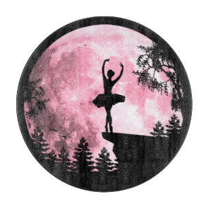 Ballett Tanzende Rosa Vollmond Ballerina Frauen Mä Schneidebrett