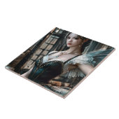 Ballett-Tänzer in einem grünen TuTu und Feen Flüge Fliese (Seite)