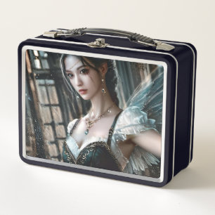 Ballett-Tänzer in einem grünen TuTu und Feen Flüge Metall Brotdose