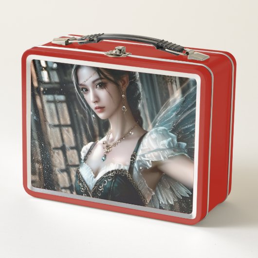 Ballett-Tänzer in einem grünen TuTu und Feen Flüge Metall Brotdose (Vorderseite)