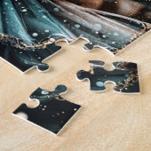 Ballett-Tänzer in einem grünen TuTu und Feen Flüge Puzzle (Seite)