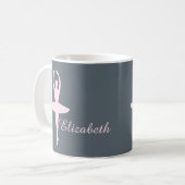 Ballett-Tänzer-rosa und graue Gewohnheit Kaffeetasse (Vorderseite Links)