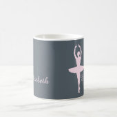 Ballett-Tänzer-rosa und graue Gewohnheit Kaffeetasse (Mittel)