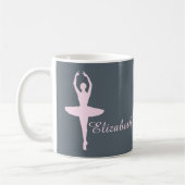 Ballett-Tänzer-rosa und graue Gewohnheit Kaffeetasse (Links)