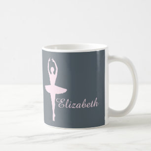 Ballett-Tänzer-rosa und graue Gewohnheit Kaffeetasse