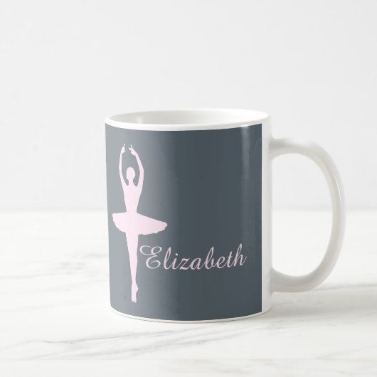 Ballett-Tänzer-rosa und graue Gewohnheit Kaffeetasse (Rechts)