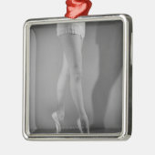 Ballett-Tänzer Silbernes Ornament (Links)