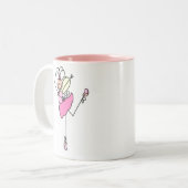 Ballett-Tänzer-Strichmännchen-Tasse Zweifarbige Tasse (Vorderseite Links)