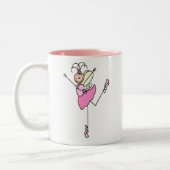 Ballett-Tänzer-Strichmännchen-Tasse Zweifarbige Tasse (Links)