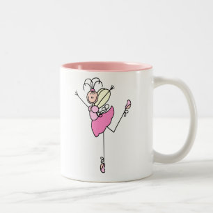 Ballett-Tänzer-Strichmännchen-Tasse Zweifarbige Tasse