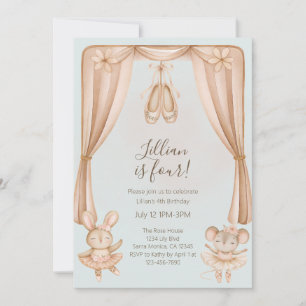 Ballett-Tanzmädchen Einladung zum vierten Geburtst