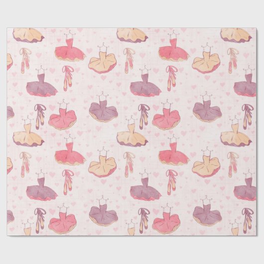 Ballett Tutu Kleid und Pointe Schuhe Geschenkpapier (Flach)