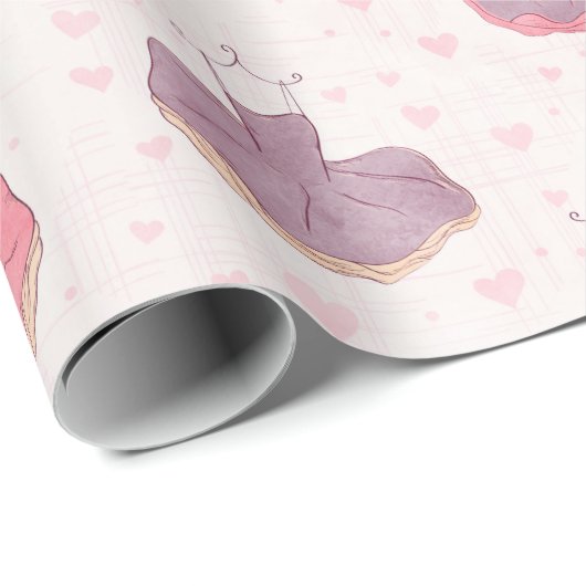 Ballett Tutu Kleid und Pointe Schuhe Geschenkpapier (Rolleneckpunkt)