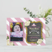 Ballett Tutu Niedlich Pink Party Geburtstag Einlad Einladung (Stehend Vorderseite)