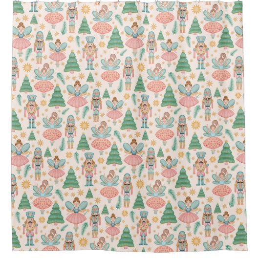 Ballett und Fairies auf Creme-Hintergrund Duschvorhang (Vorderseite)