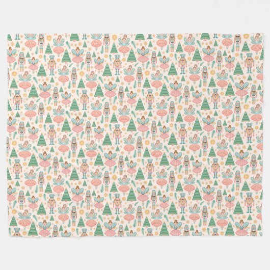 Ballett und Fairies auf Creme-Hintergrund Fleecedecke (Vorderseite (Horizontal))