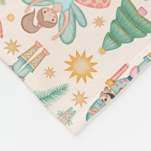 Ballett und Fairies auf Creme-Hintergrund Fleecedecke (Ecke)