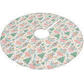 Ballett und Fairies auf Creme-Hintergrund Polyester Weihnachtsbaumdecke (Schrägansicht)