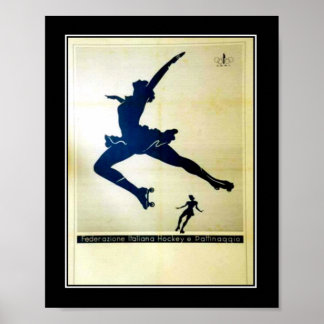 Ballett und Roller Skate Vintage Poster