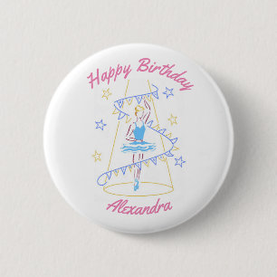 Ballett & Wimpel (Blau) Geburtstagsabzeichen Button