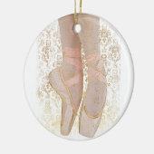 Ballett-Zehe-Schuhe - rosa Goldweiß Keramik Ornament (Links)