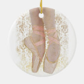 Ballett-Zehe-Schuhe - rosa Goldweiß Keramik Ornament (Hinten)