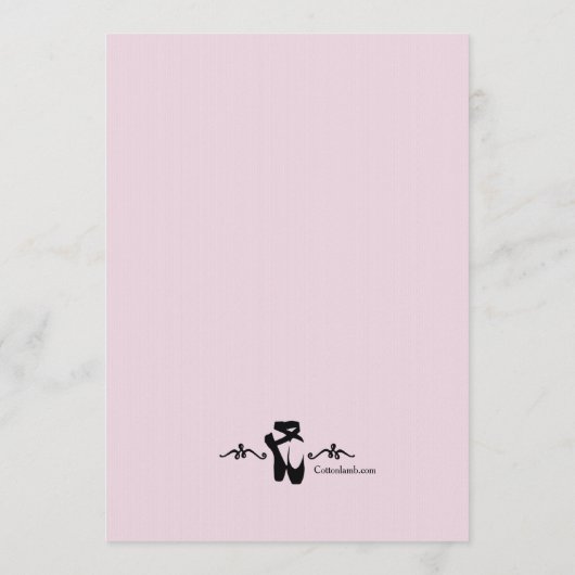 Ballettaufforderung Einladung (Rückseite)