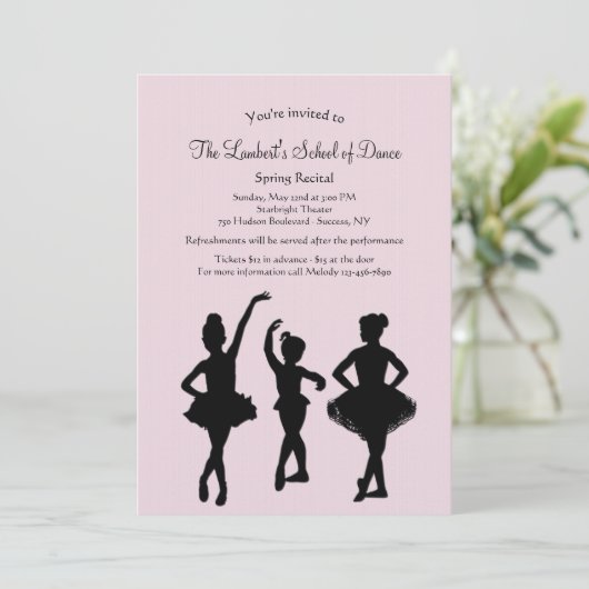 Ballettaufforderung Einladung (Stehend Vorderseite)