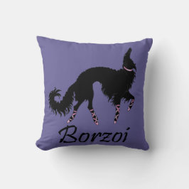 Ballettborzoi-Schönheit im Schwarzen Kissen