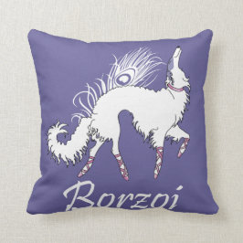 BallettBorzoi Weiß-Lavendel Kissen