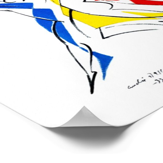 Ballettbusse - Abstrakter Dancer Lover Art Poster (Ecke)