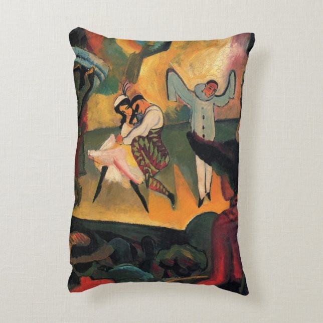 Ballettbusse, russisches Ballett mit August Macke Dekokissen (Rückseite(Vertikal))