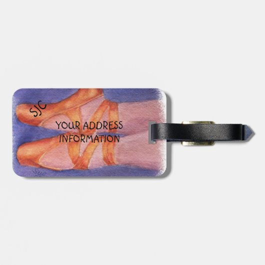 BALLETTENSCHUHE PERSONALISIERTER GEPÄCKTAG GEPÄCKANHÄNGER (Rückseite horizontal)