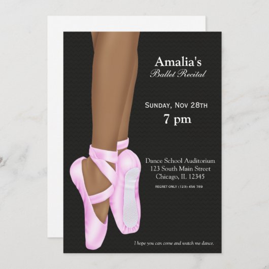 BallettErwägung Einladung (Vorne/Hinten)