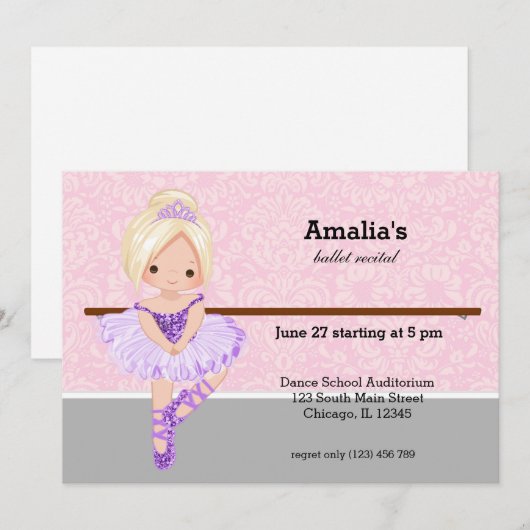 BallettErwägung Einladung (Vorne/Hinten)