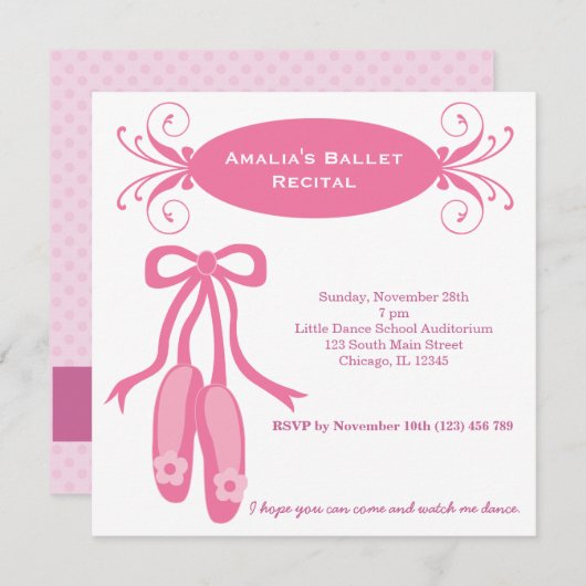 BallettErwägung Einladung (Vorne/Hinten)