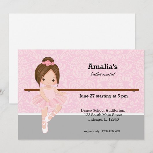 BallettErwägung Einladung (Vorne/Hinten)