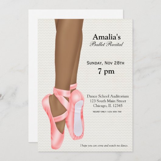 BallettErwägung Einladung (Vorne/Hinten)